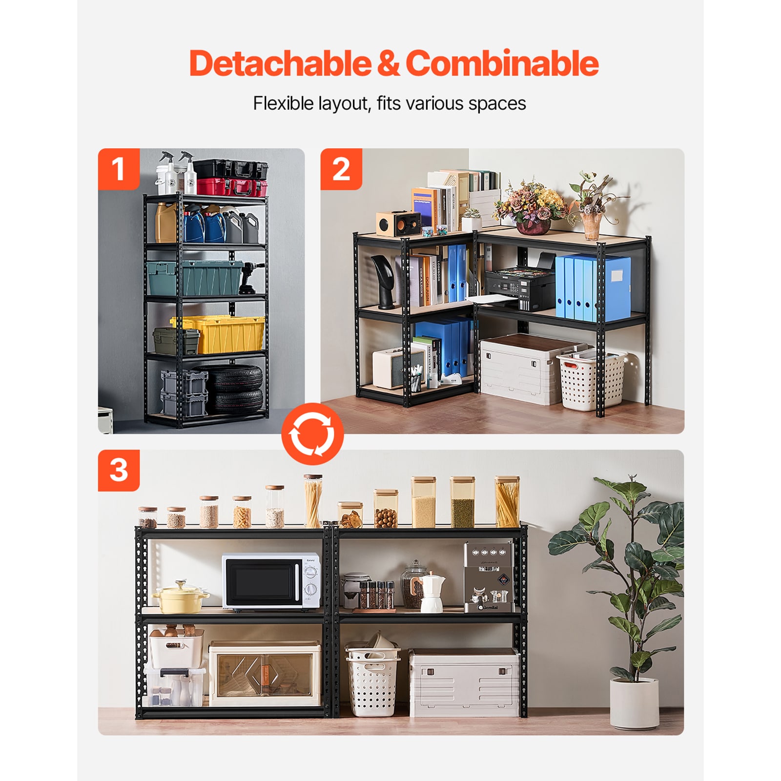 Storage Shelves 16" D X 36" W X 71.4" H 5-tier Garage Storage Shelving_maomaolike.com